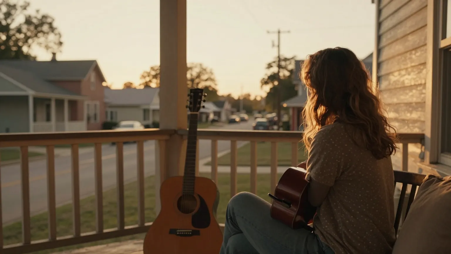 porch at sunset